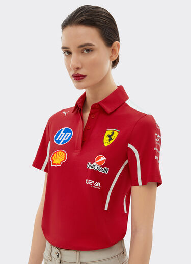 Ferrari Puma 与 Scuderia Ferrari HP 合作款2025车队 Polo 衫 樱桃色 LA027f