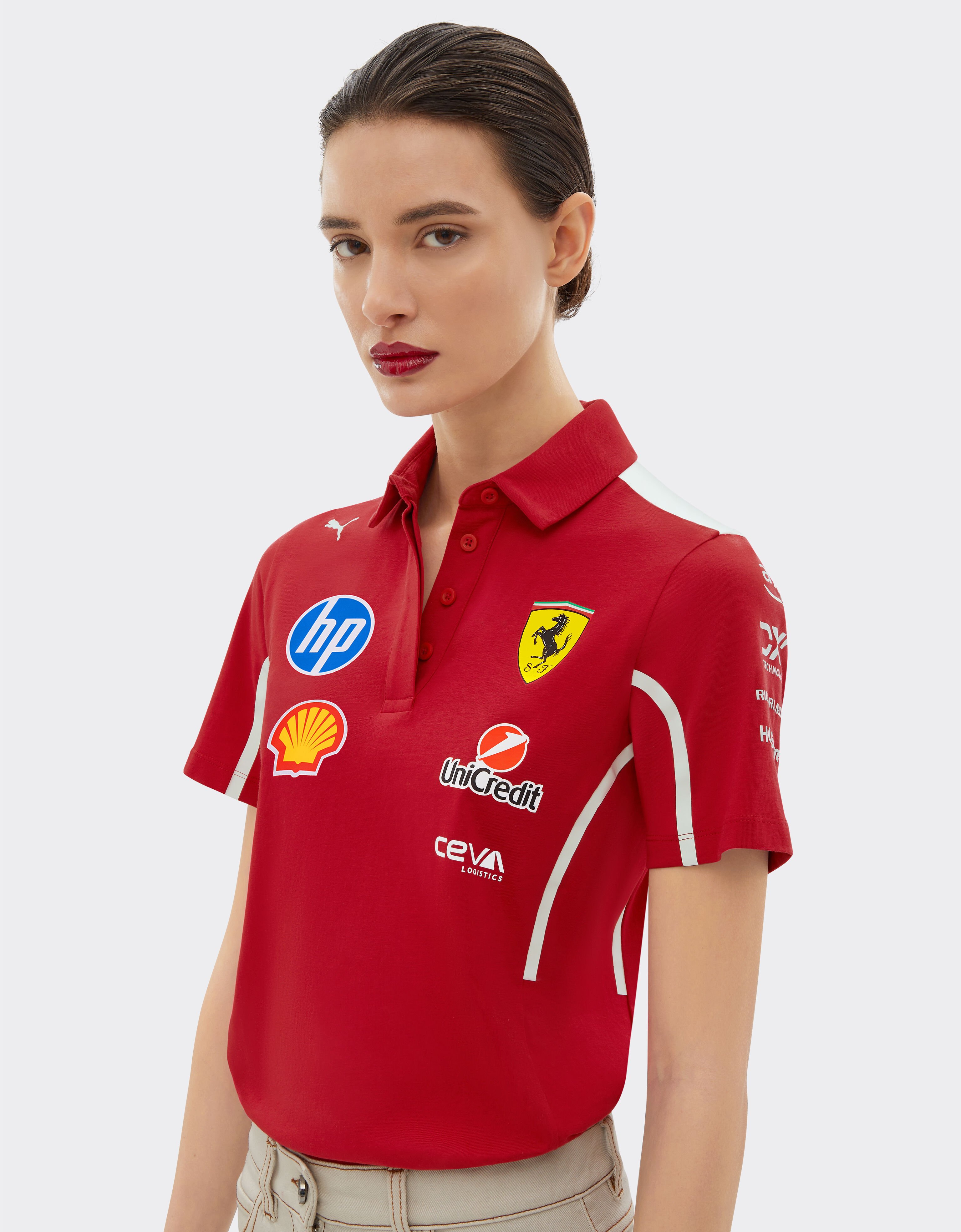 Ferrari Puma 与 Scuderia Ferrari HP 合作款2025车队 Polo 衫 樱桃色 LA027f