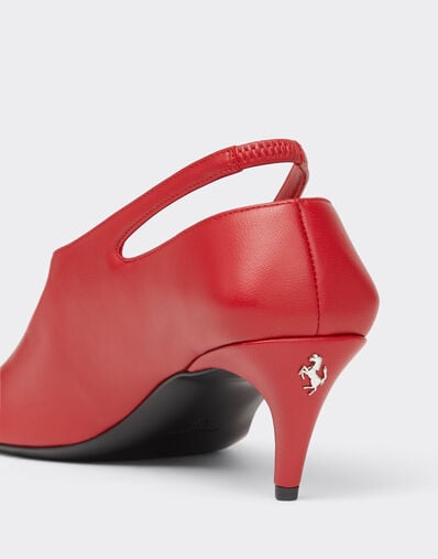 Ferrari Leather Slingback with Side Cut-out Rosso Cardinale CSWSL0006XL00004f