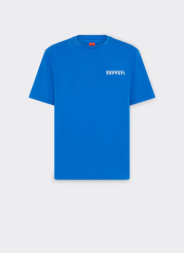 Ferrari 法拉利徽标棉质 T 恤 克莱因蓝 21163f