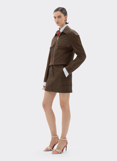 Mini skirt in technical gabardine with a vintage effect Ferrari Mini skirt in technical gabardine with a vintage effect Khaki Green 49927f