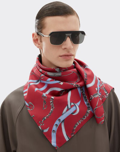Ferrari 法拉利 Closet 印花真丝斜纹方巾 Maison Red 50613f