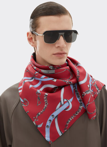 Ferrari 法拉利 Closet 印花真丝斜纹方巾 Maison Red 50613f