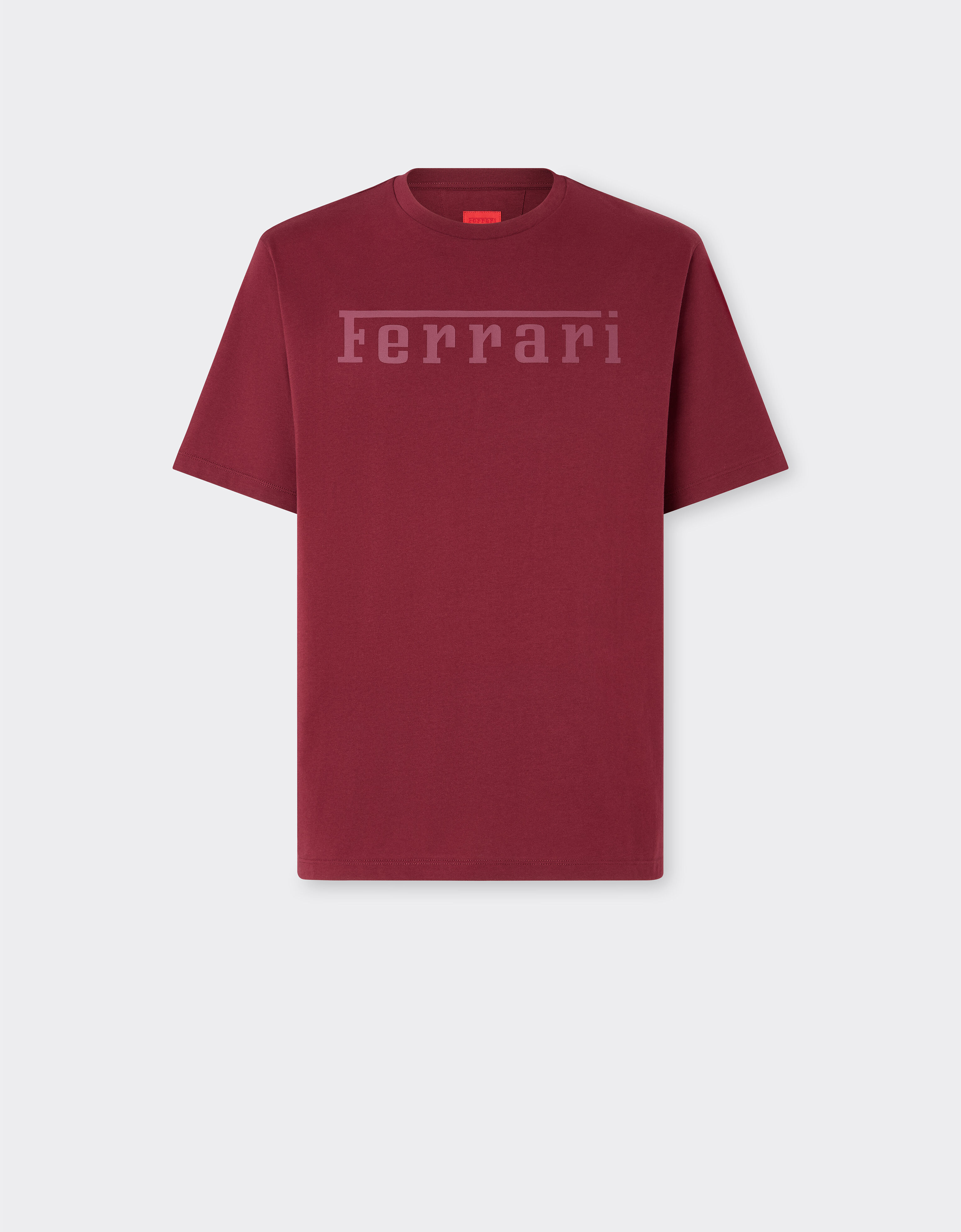 Ferrari 法拉利徽标棉质 T 恤 红褐色 21179f