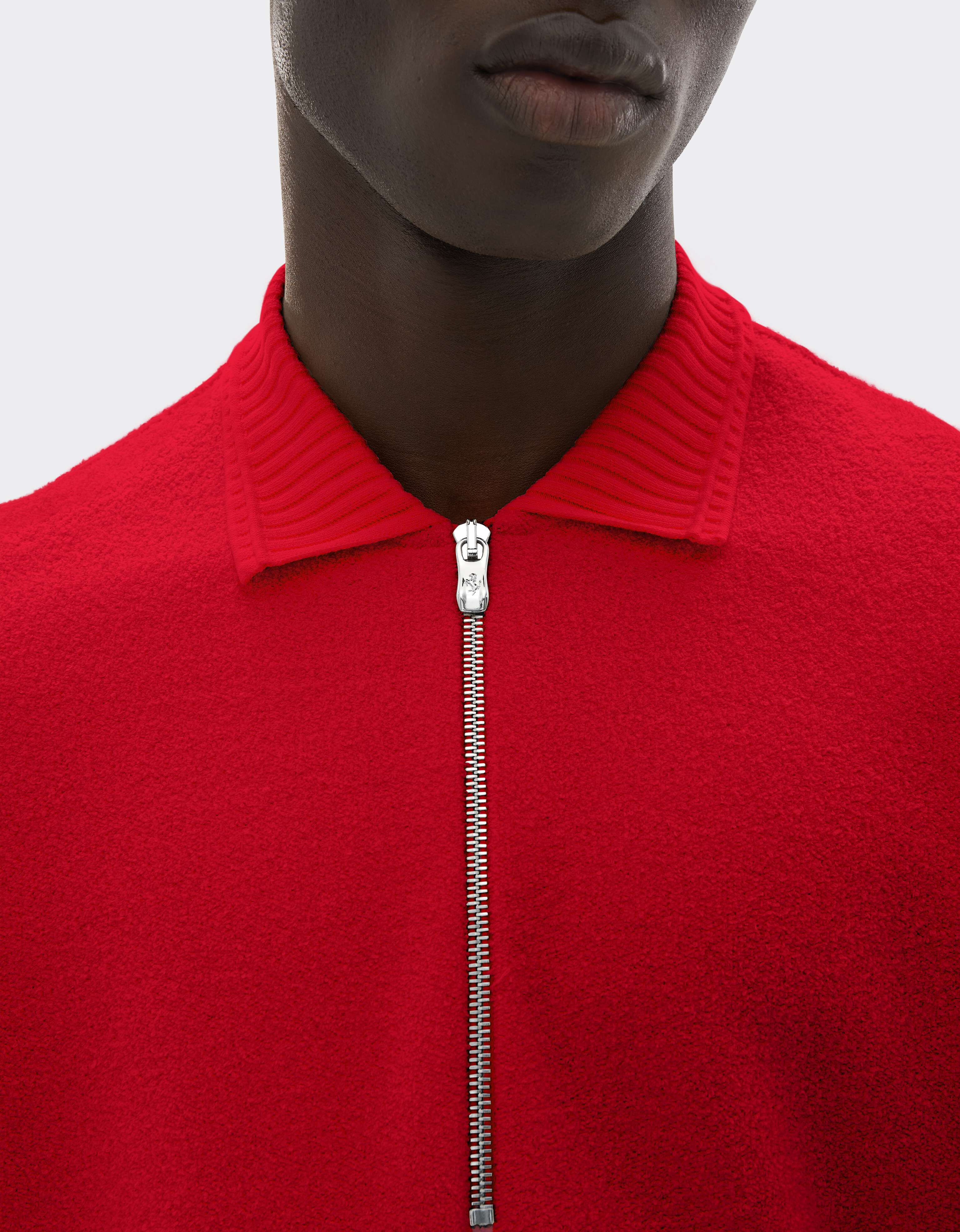 Polo en molleton bouclé Ferrari Polo en molleton bouclé Rosso Magma CJMPO0015JCO0054f