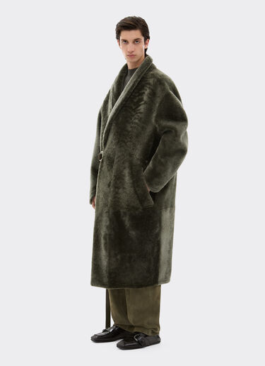 羔羊皮效果美利奴羊毛大衣 Ferrari 羔羊皮效果美利奴羊毛大衣 洛登绿 49245f