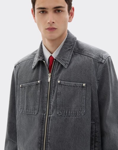 Ferrari Dark marbled denim jacket Granite Gray 49942f