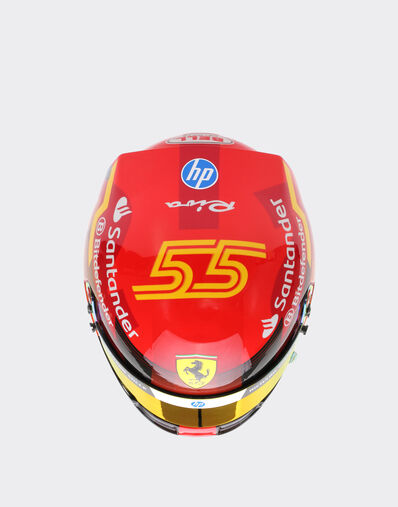 Ferrari 卡洛斯-塞恩斯迷你头盔（比例 1:2 - 西班牙特别版 2024 红色 F1355f