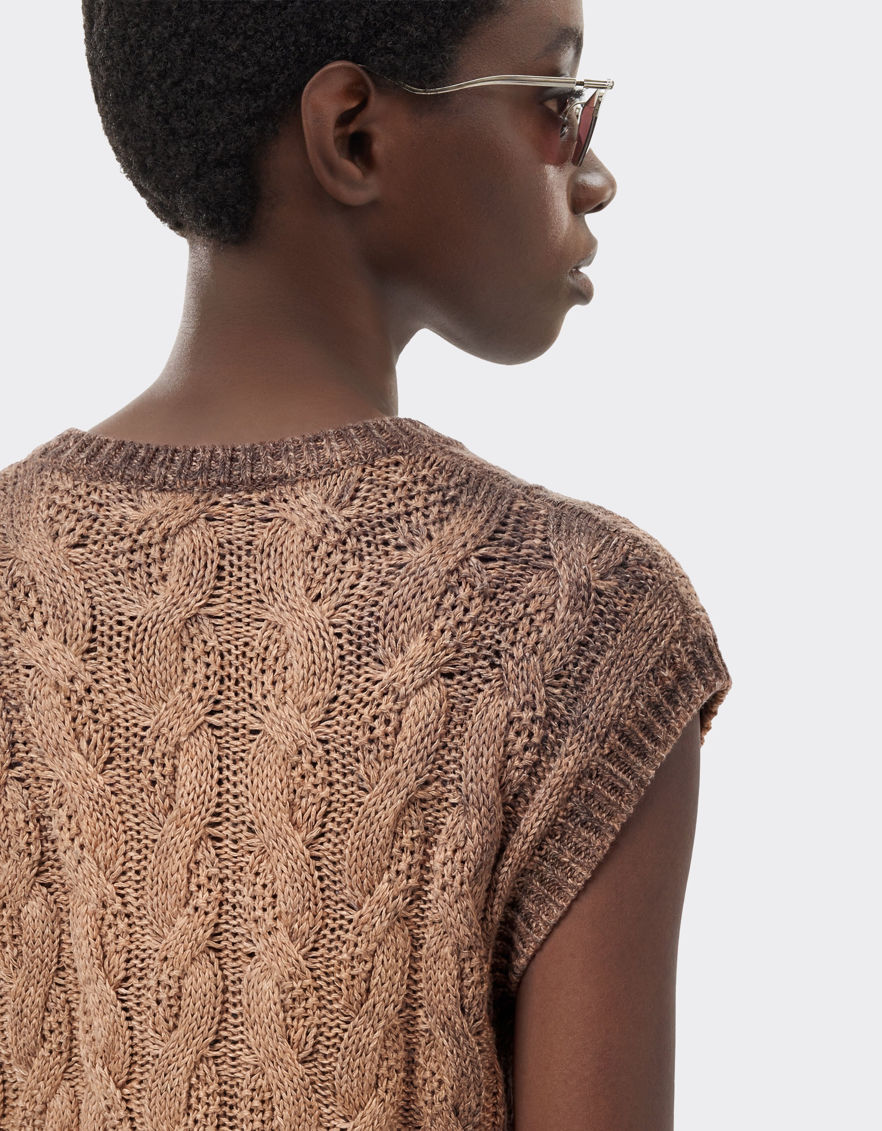 Ferrari 亚麻羊绒马甲 Marrone Scuro 51645f