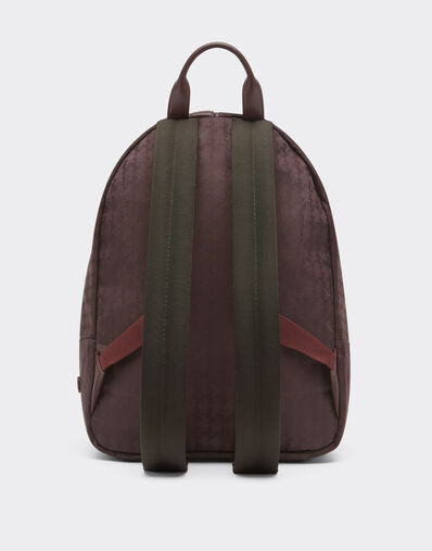 Ferrari Q-Cycle® jacquard backpack with Cavallino pattern Mahogany 49136f