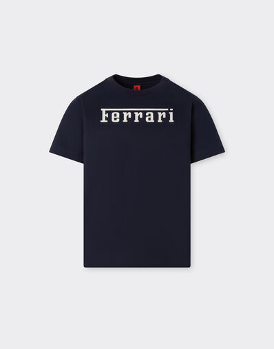 Ferrari 法拉利徽标棉质 T 恤 海军蓝 22749fK