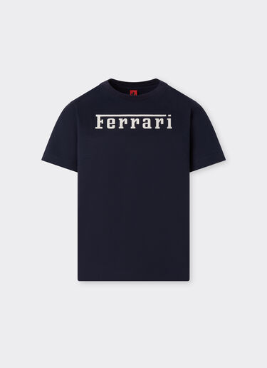 Ferrari 法拉利徽标棉质 T 恤 海军蓝 22749fK