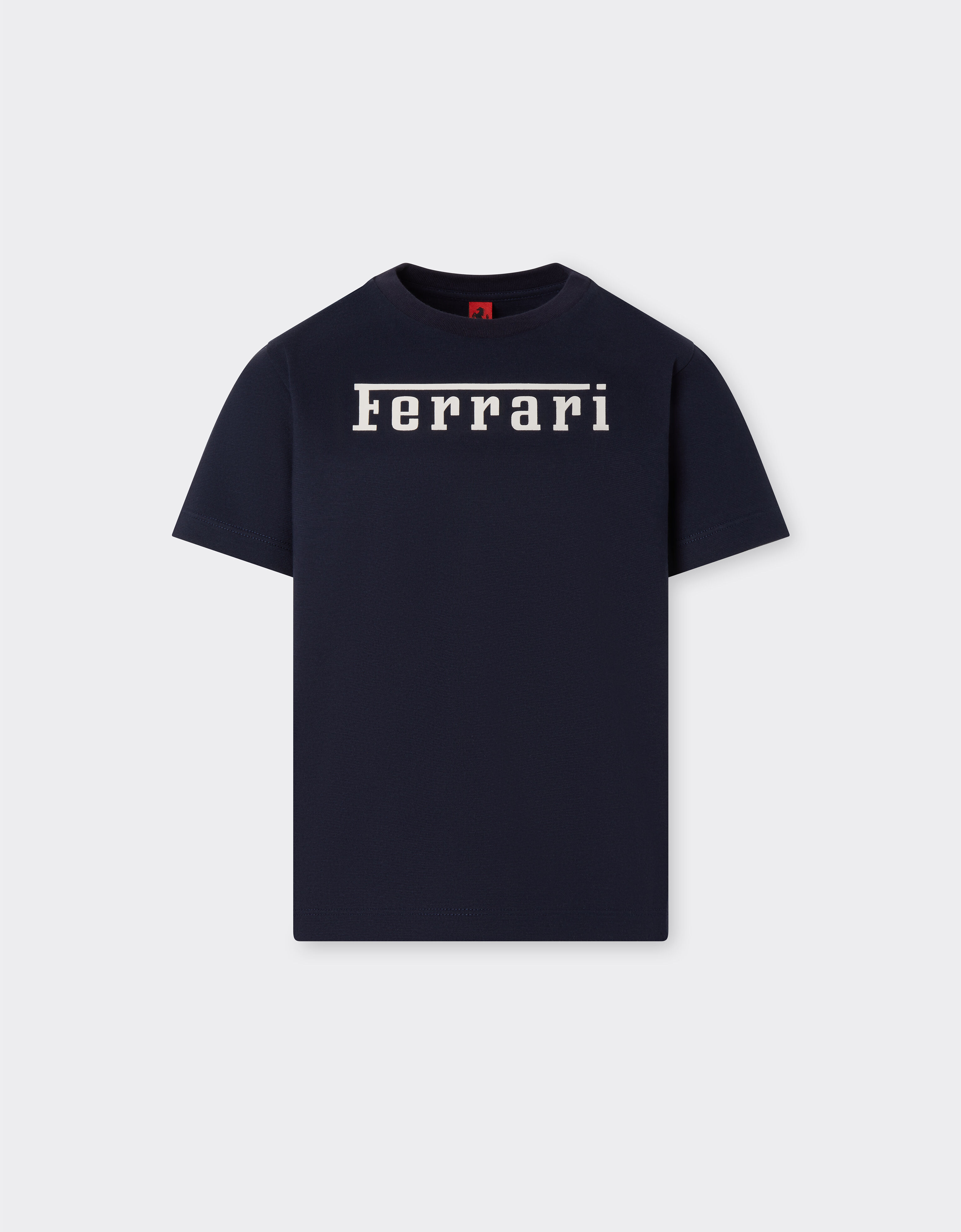 Ferrari 法拉利徽标棉质 T 恤 海军蓝 22749fK