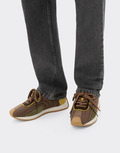 Ferrari Sneaker in suede, nappa leather, and waxed nylon Ebony 49886f