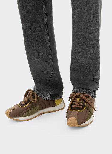 Ferrari Sneaker in suede, nappa leather, and waxed nylon Ebony 49886f