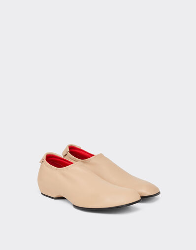 Ferrari Glossy Leather Mules with Square Heel Panna CSWML0006XL00032f