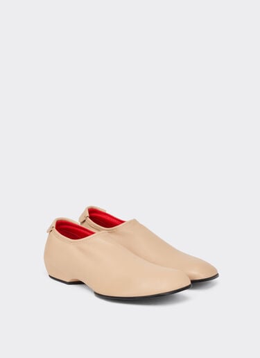 Ferrari Glossy Leather Mules with Square Heel Panna CSWML0006XL00032f