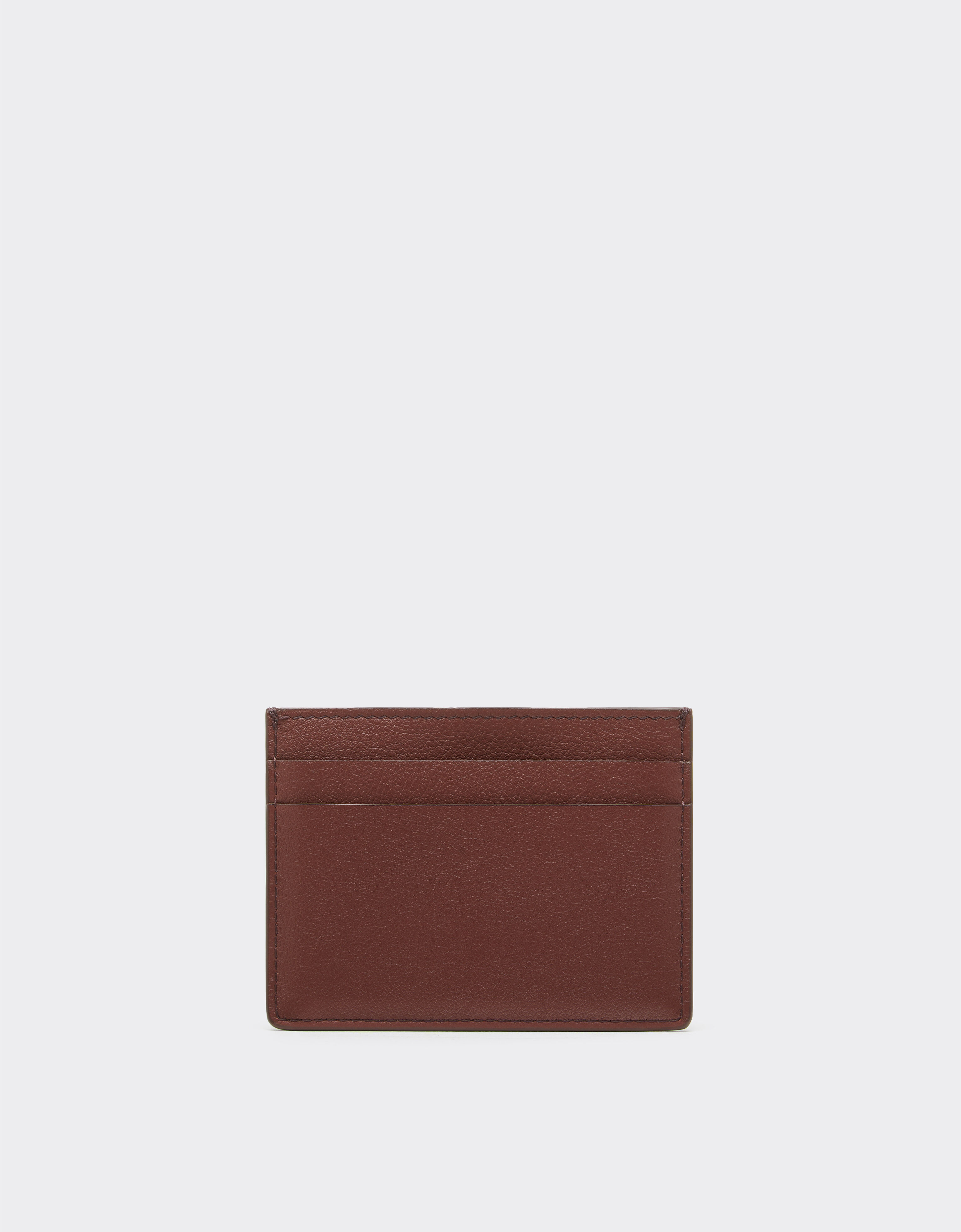 Ferrari Leather card case with diagonal stitching Espresso 49220f