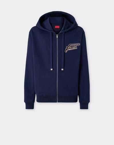 Ferrari 法拉利拼饰棉质拉链卫衣 Ultramarine 50823f
