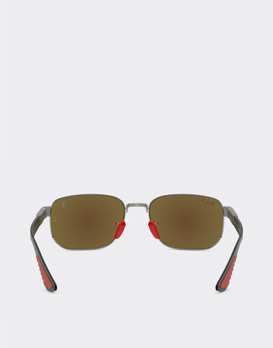 Ferrari Ray-Ban for Scuderia Ferrari RB8329M in gunmetal metal with polarized blue mirrored grey lenses Gunmetal LA0JTf