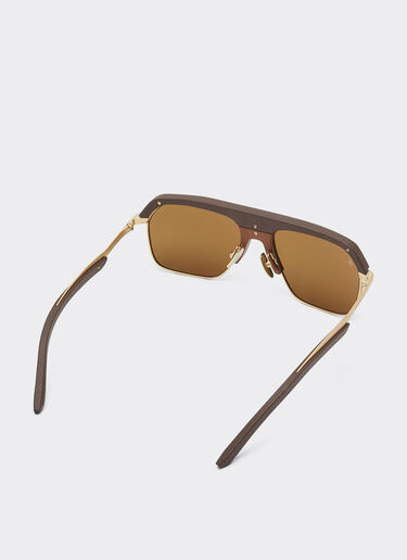 Ferrari sunglasses in matte gold metal with brown polarized lenses Ferrari Ferrari sunglasses in matte gold metal with brown polarized lenses Dark brown LA0ERf