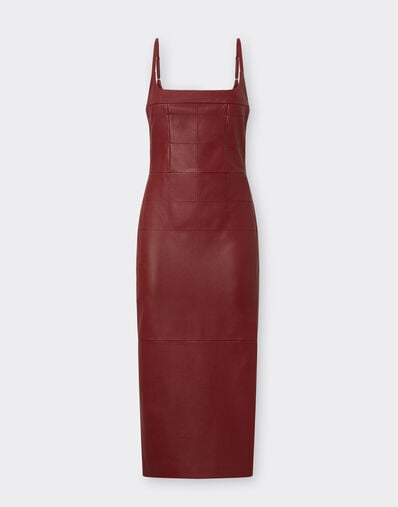 Ferrari Midi dress in deer-effect nappa leather Maison Red 49913f