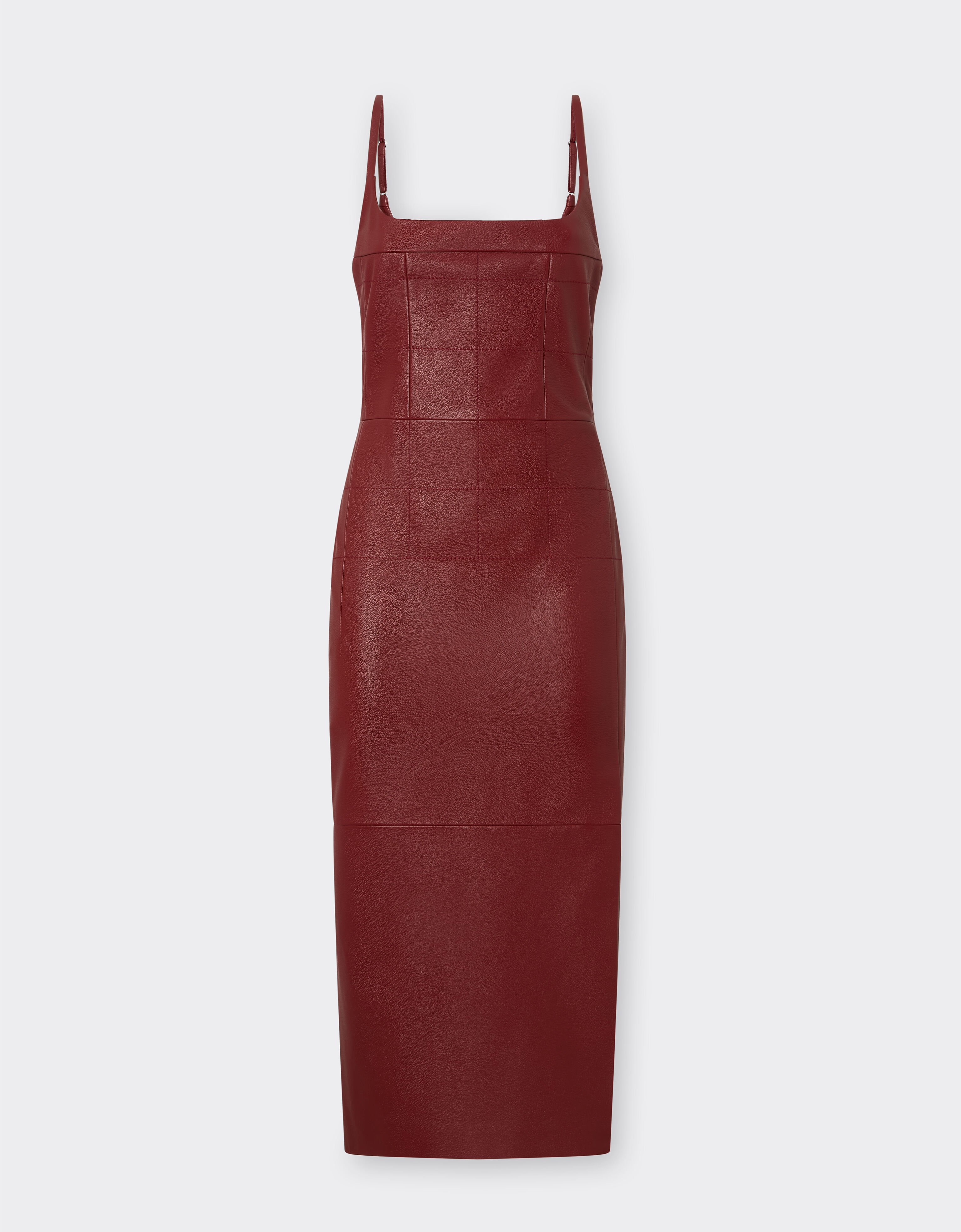 Ferrari Midi dress in deer-effect nappa leather Maison Red 49913f