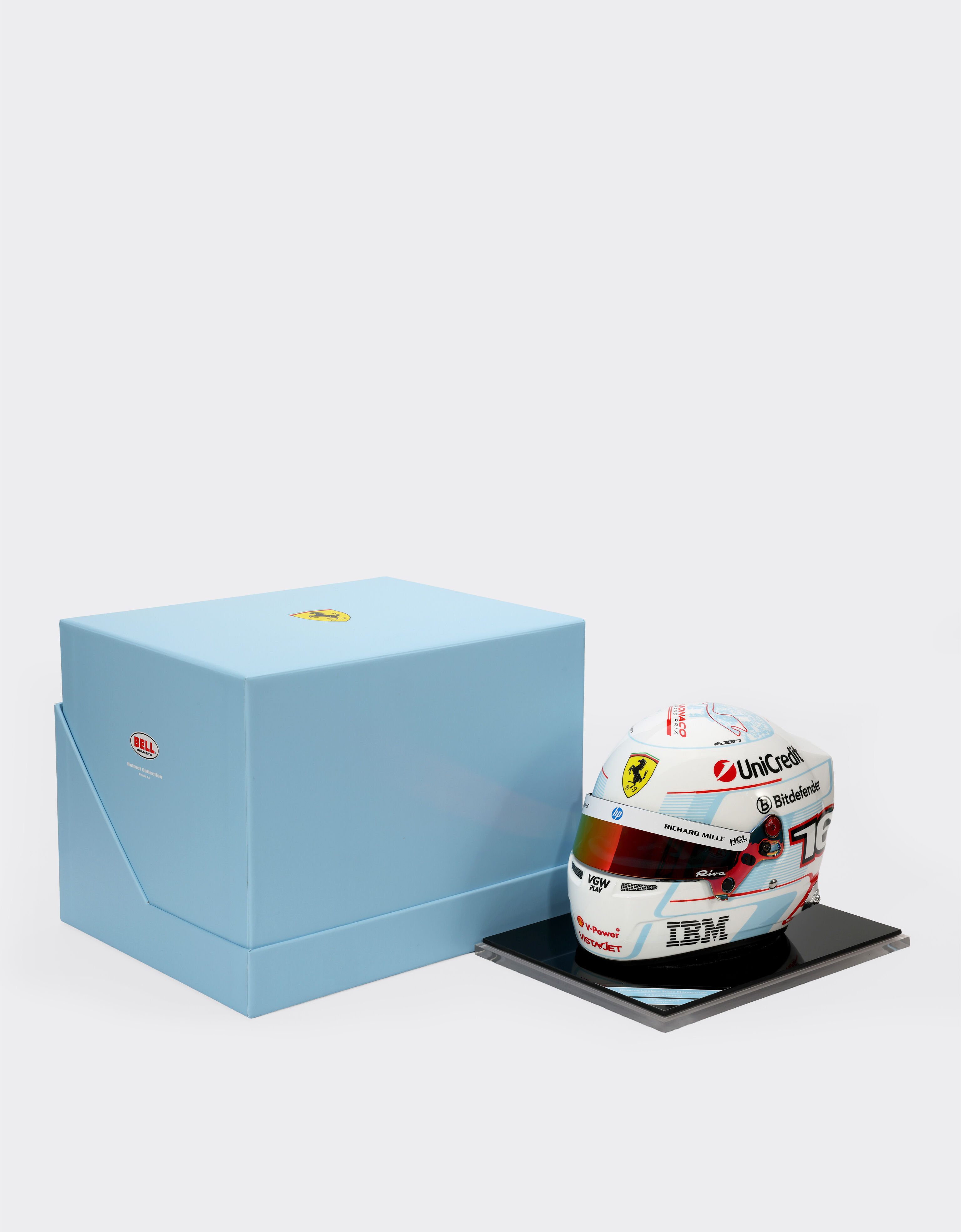 Ferrari 1:2比例 Charles Leclerc 摩纳哥2025特别版迷你头盔 多色 LA07Uf