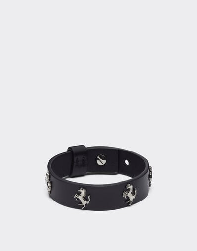 Ferrari 铆钉黑色皮革手环 黑色 20257f