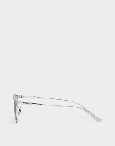 Ferrari Ferrari sunglasses in  matte silver metal  with blue crystal lenses Silver LA0LFf