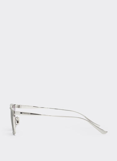 Ferrari Ferrari sunglasses in  matte silver metal  with blue crystal lenses Silver LA0LFf