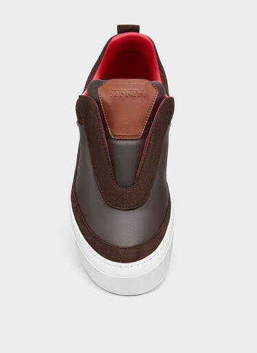 Nappa leather and suede slip-on sneaker Ferrari Nappa leather and suede slip-on sneaker Espresso 22828f