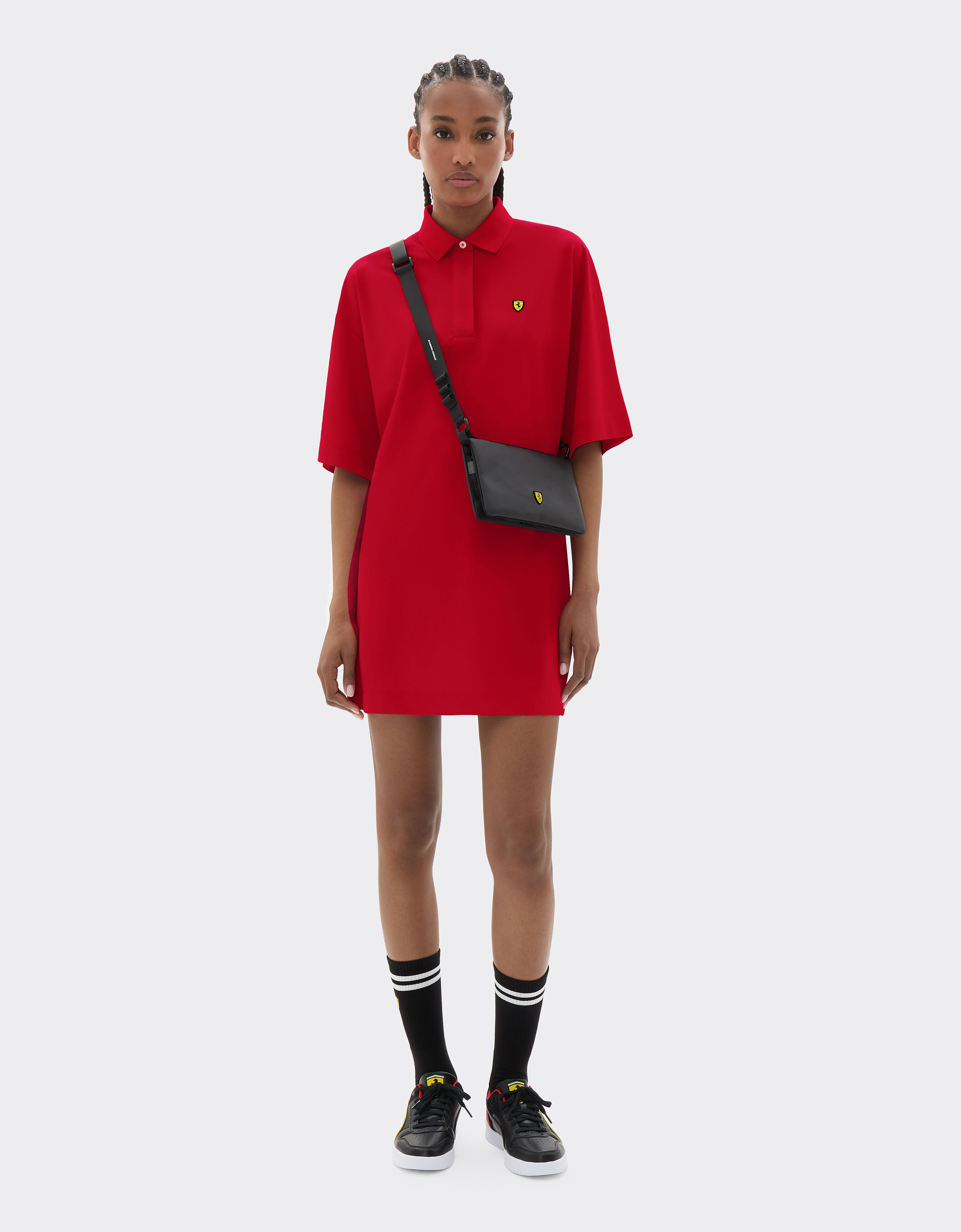  Technical piqué polo mini dress Rosso SJWDR0023JCO0023f