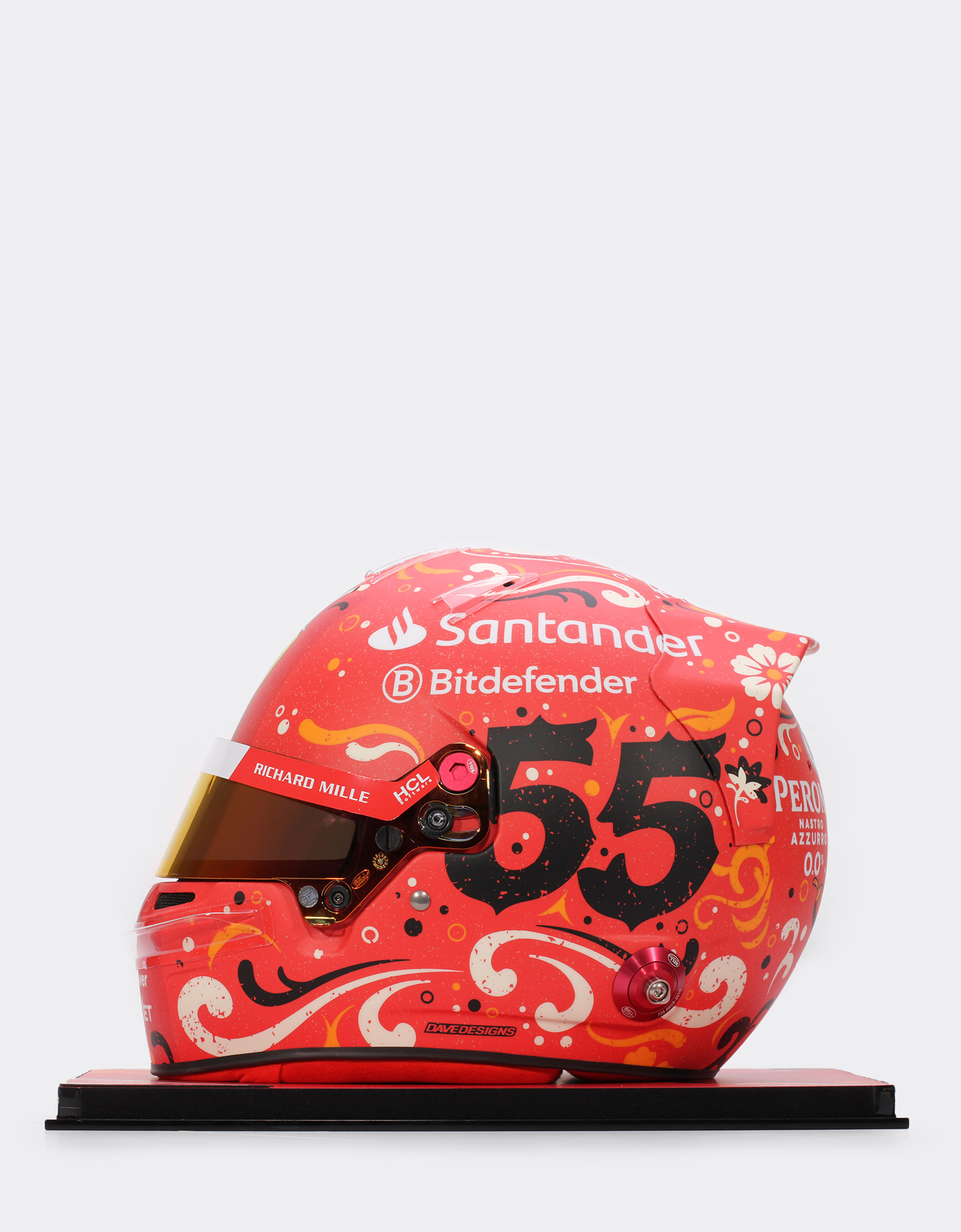 Ferrari 1:1比例 Carlos Sainz 亲笔签名墨西哥2024特别版头盔 赛车红 LA00If