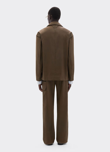 Technical gabardine jacket with a vintage effect Ferrari Technical gabardine jacket with a vintage effect Khaki Green 49921f