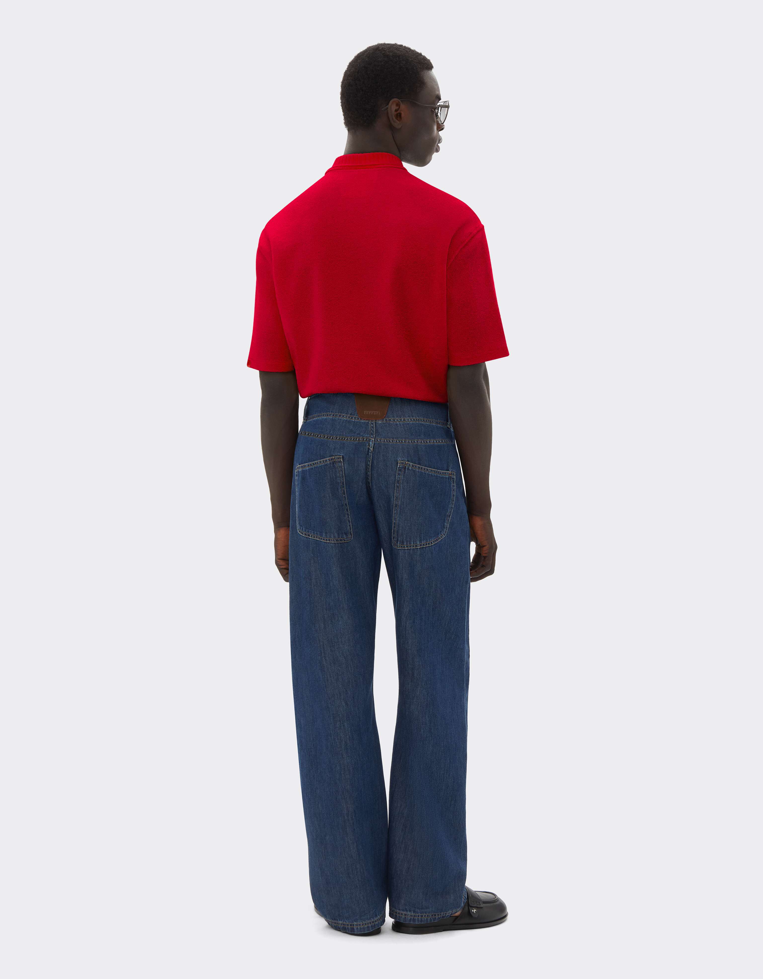 Polo en molleton bouclé Ferrari Polo en molleton bouclé Rosso Magma CJMPO0015JCO0054f