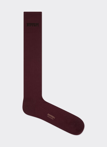 Ferrari High socks in lisle with Ferrari logo Mahogany 22314f