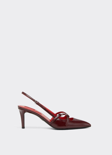 Ferrari Slingback shoe in shiny leather Cherry 49744f