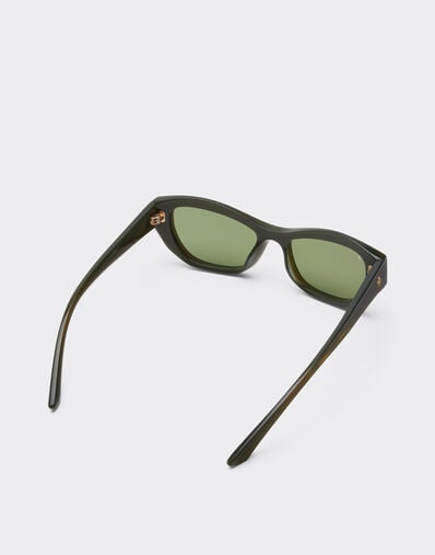 Ferrari Ferrari sunglasses in  green striped acetate  with solid green lenses Verde Abetone LA0L5f