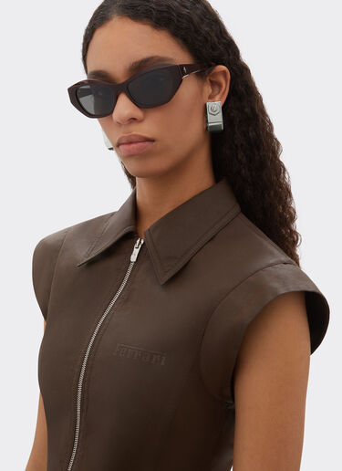 Ferrari Ferrari sunglasses in red stripedacetate with black polarized lenses Rosso Scuro LA0L4f