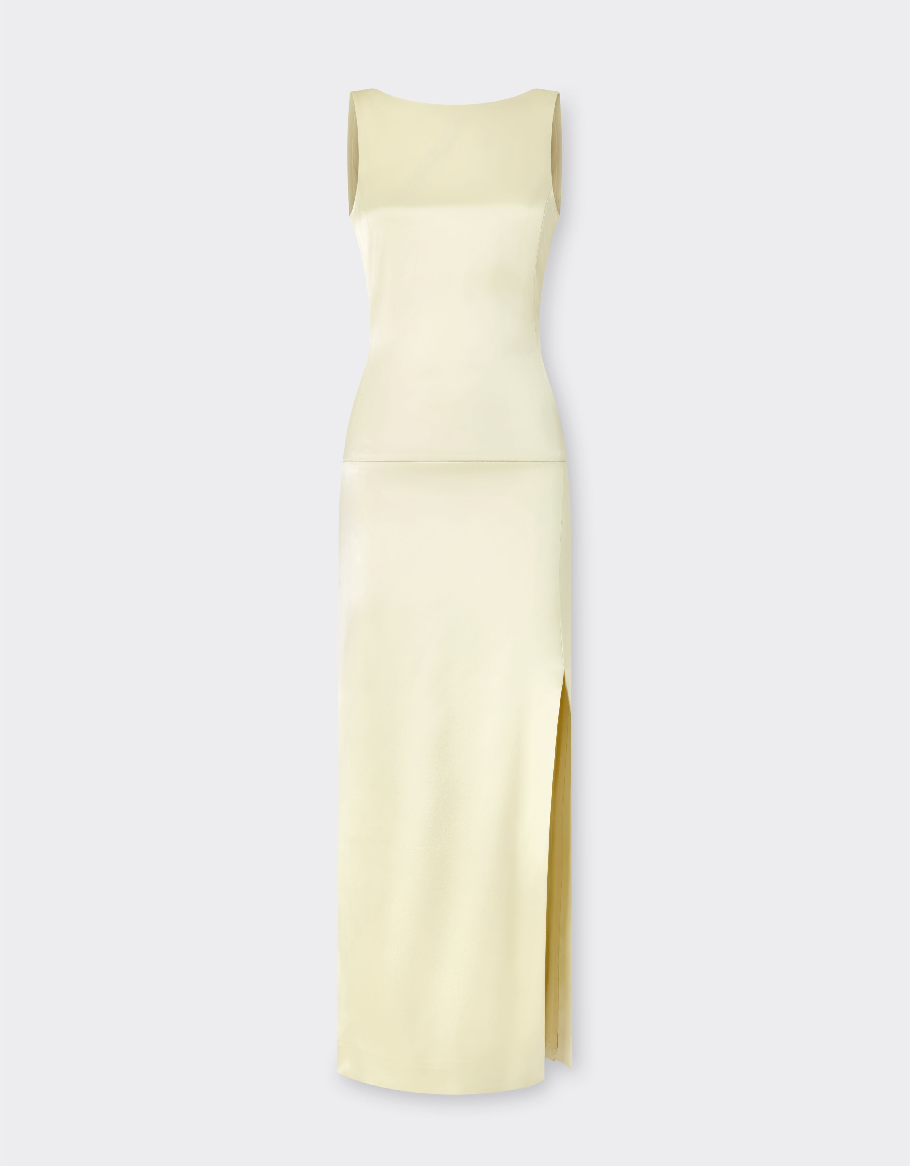 Long stretch satin dress Ferrari Long stretch satin dress Iris Yellow 49931f