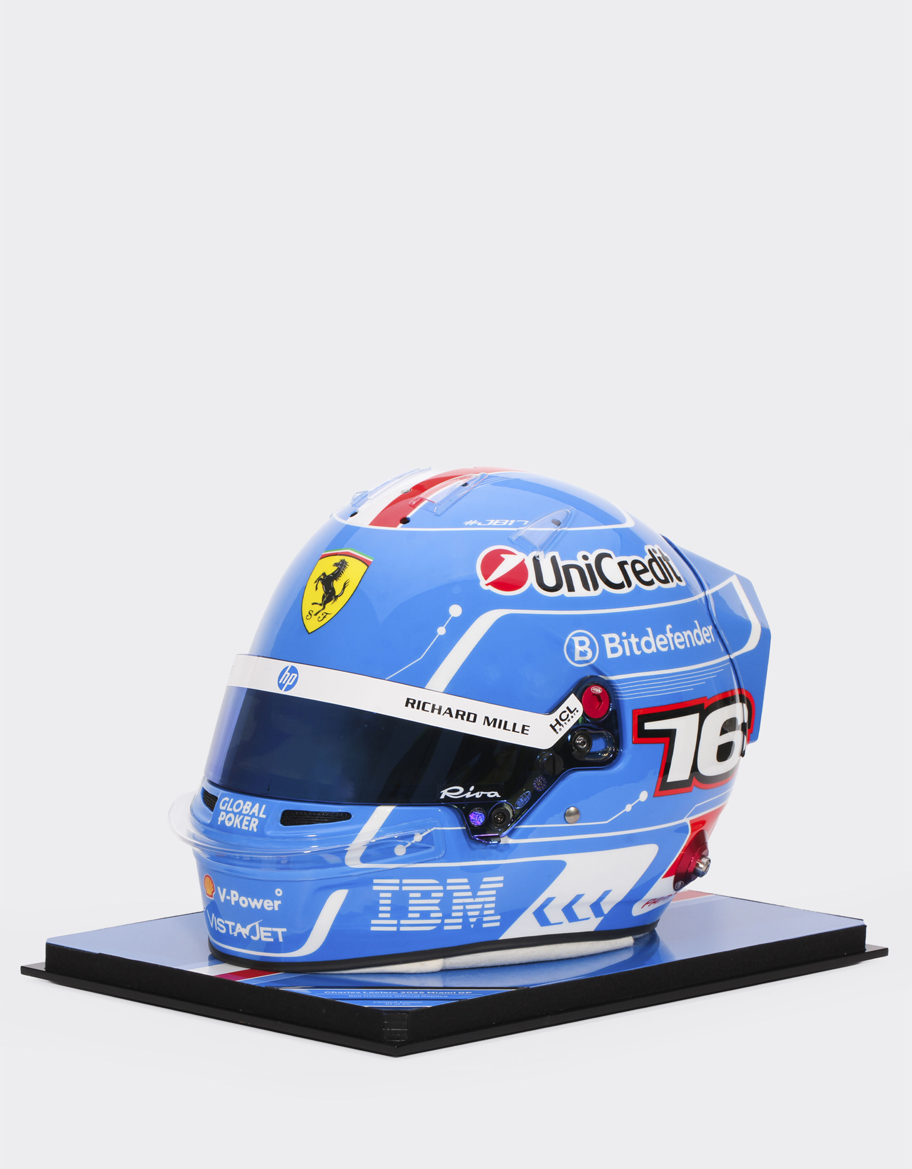 Ferrari 1:1比例Charles Leclerc迈阿密2025特别版头盔 多色 LA076f