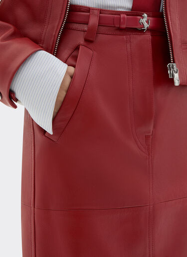 Midi skirt in deer-effect nappa leather Ferrari Midi skirt in deer-effect nappa leather Maison Red 49912f