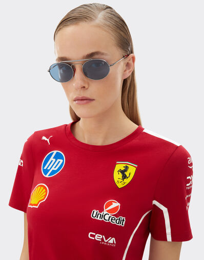 Ferrari 雷朋与法拉利车队合作款 RB3775M 蓝色偏光镜片枪灰色和红色金属太阳镜 枪灰色 LA0EBf