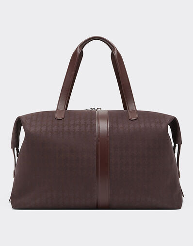 Ferrari Q-Cycle® jacquard duffle bag with Cavallino pattern Mahogany 49135f
