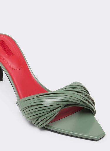 Ferrari Leder-Mules mit geschnitzten Fransen Salvia CSWML0004XL00007f