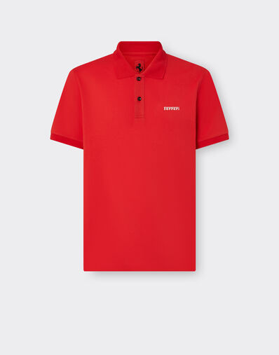 Ferrari 法拉利徽标棉质 Polo 衫 Rosso Dino 红色 22049f