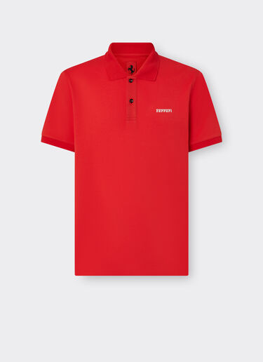 Ferrari 法拉利徽标棉质 Polo 衫 Rosso Dino 红色 21277f