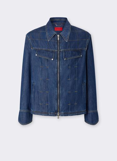 Ferrari Denim Jacket with 7x7 Check Blu Denim CDMJK0008DCO0014f