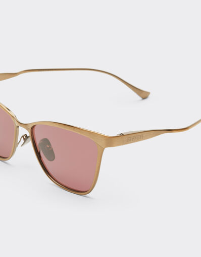 Ferrari Ferrari sunglasses in  brushed gray/brownmetal  with red polarized lenses Ingrid LA0KWf